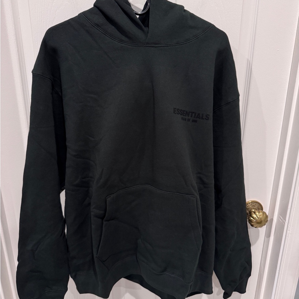 Fear of God Essentials Stretch Limo Black Hoodie size L Large